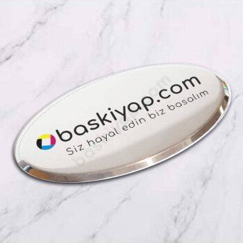 Oval Gümüş Yaka İsimliği My11