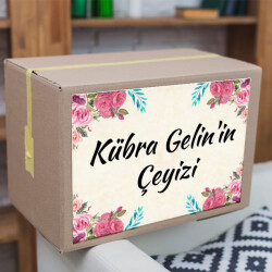 Pembe Çiçekli 01 Çeyiz Etiketi