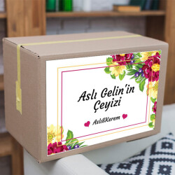 Renkli Çiçekli Çeyiz Etiketi