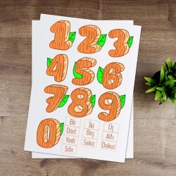 Turuncu Rakamlar Eğitici Sticker
