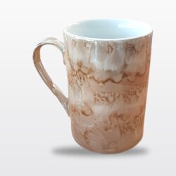 Bej Mermer Desenli Porselen Kupa Bardak 270 ml