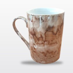 Kahverengi Mermer Desenli Porselen Kupa Bardak 270 ml