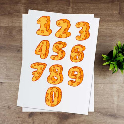 Sarı Peynir Rakamlar Eğitici Sticker