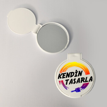 Kişiye Özel Yuvarlak Beyaz Makyaj Aynası
