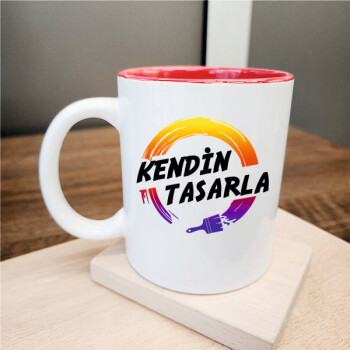 Kişiye Özel Baskılı İçi Kırmızı Kupa
