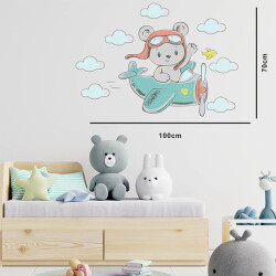 Pilot Ve Bulutlar Duvar Sticker