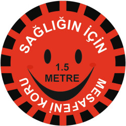 Gülen Surat Kırmızı Sosyal Mesafe