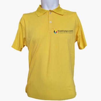 Kişiye Özel Polo Yaka Sarı Tişört