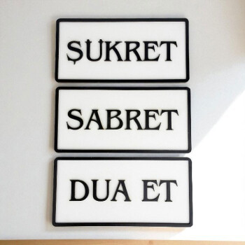 Şükret Sabret Dua Et Ahşap Duvar Süsü