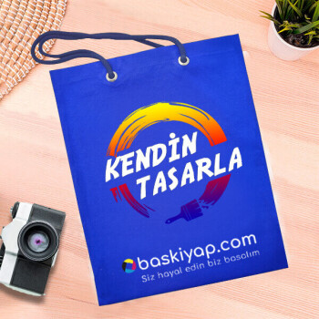Kişiye Özel Mavi Bez Çanta