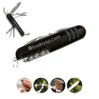 İsme Özel 7 Fonksiyonlu Siyah Çakı