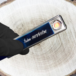 Kişiye Özel Şarjlı Alevsiz Gümüş Çakmak