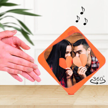 Hareketli Müzikli Kare Turuncu Fotoğraf Çerçevesi