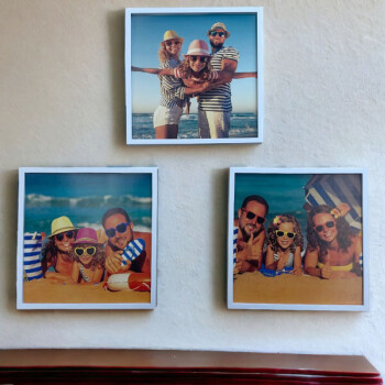 Kişiye Özel Yapışkanlı Beyaz Çerçeve 3'Lü 20X20Cm