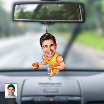 Basketbolcu Karikatür Dikiz Aynası Süsü