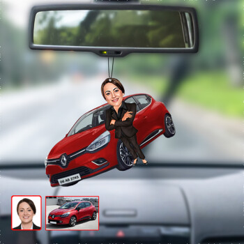 Kişiye Özel Arabalı Dikiz Aynası Süsü Kadın