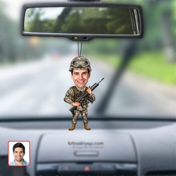 Kişiye Özel Asker Karikatür Dikiz Aynası Süsü