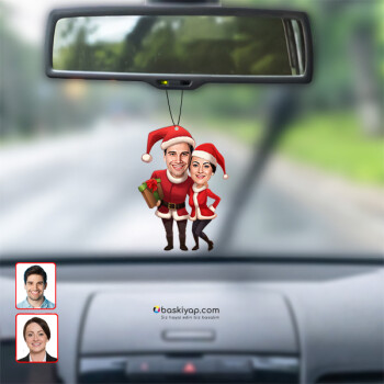 Sevgili Kişiye Özel Yılbaşı Dikiz Ayna Süsü Biblo