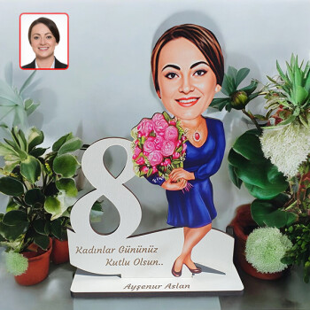 8 Mart Kadınlar Günü Kişiye Özel Karikatür Biblo