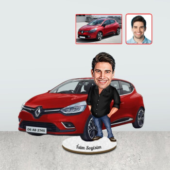 Kendi Aracınızla Size Özel Arabalı Karikatür Biblo - Erkek