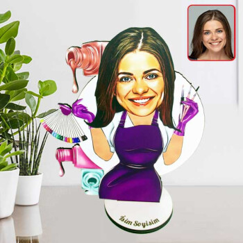 Kişiye Özel Makyöz Karikatürlü Biblo