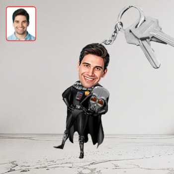 Kişiye Özel Kara Lord Karikatür Biblo Anahtarlık