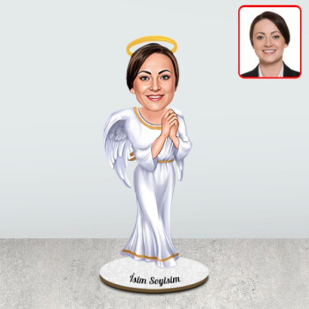 Kişiye Özel Melek Annem Tasarımlı Karikatür Biblo