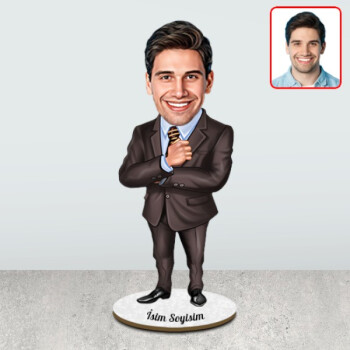 Takım Elbiseli Erkek Karikatür Biblo