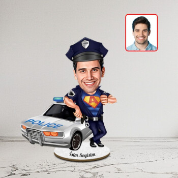 Kişiye Özel Trafik Polisi Karikatür Biblo