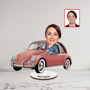 Kişiye Özel Vosvos Tasarımlı Kadın Karikatür Biblo