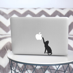 Macbook Kedi Yapışkanlı Sticker