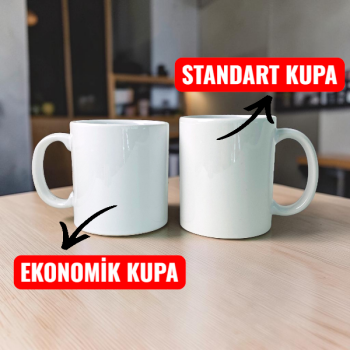 Kişiye Özel Baskılı Ekonomik Beyaz Kupa Bardak
