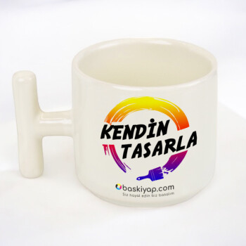 Kişiye Özel Baskılı T Kulplu Kişiye Özel Kupa Bardak