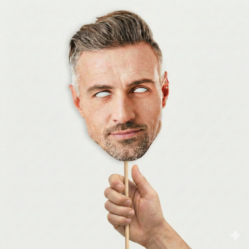 Kişiye Özel Fotoğraf Baskılı Yüz Maskesi-Çubuklu