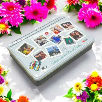 Baskılı Hediye Teneke Kutu Siyah 265X175X45 Mm