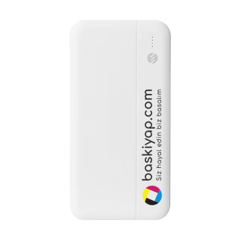 S-Link Ip-G10N 10000 Mah Kablolu Beyaz Kişiye Özel Baskılı Powerbank