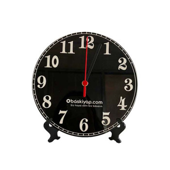 Kişiye Özel Baskılı Pleksi Yuvarlak Masa Saati