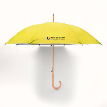 Kişiye Özel Sarı Baston Şemsiye