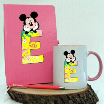 Pembe Ajanda Kupa Kalem Set