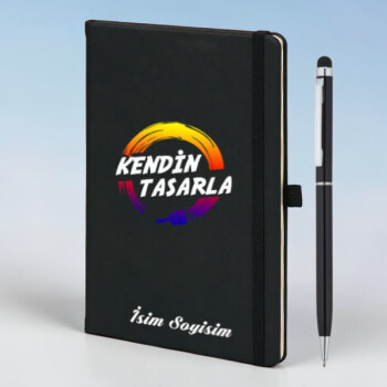 Kişiye Özel Ajanda Kalem Set- Siyah