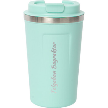 Kişiye Özel Turkuaz Çelik Termos Kilitli Mug 380 Ml