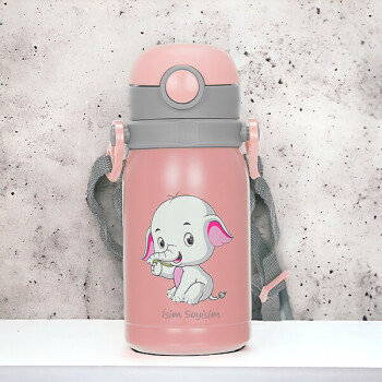 Paslanmaz Çelik Pembe Çocuk Termos 300Ml