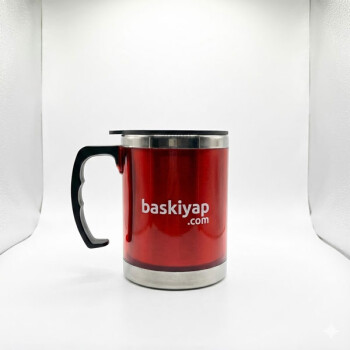 Kulplu Paslanmaz Çelik Termos Kupa 330 Ml – Kırmızı
