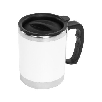 Kulplu Paslanmaz Çelik Termos Kupa 330 Ml – Beyaz