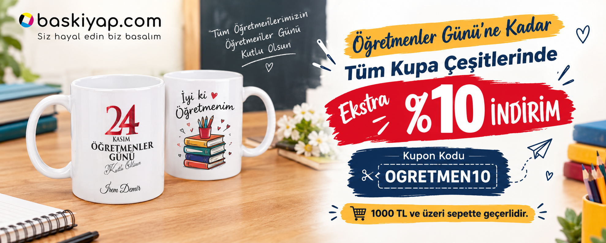 Öğretmenler gününe kadar tüm kupa çeşitlerinde %20 indirim