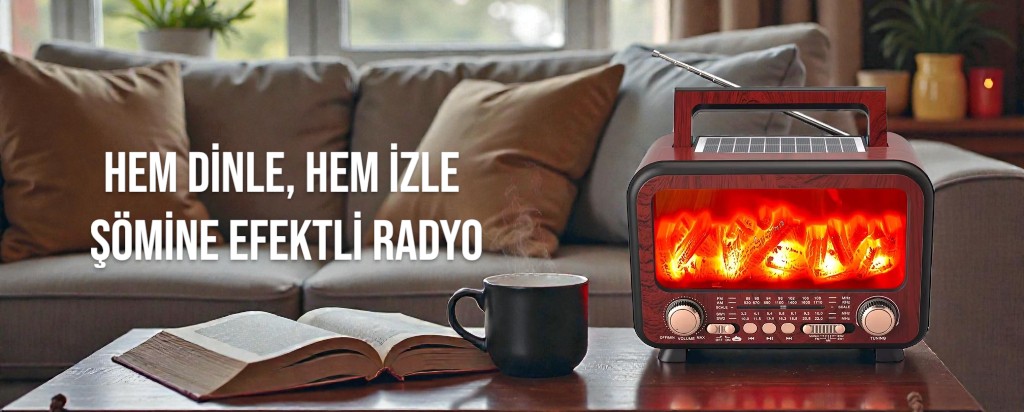 Şömine Efektli Radyo