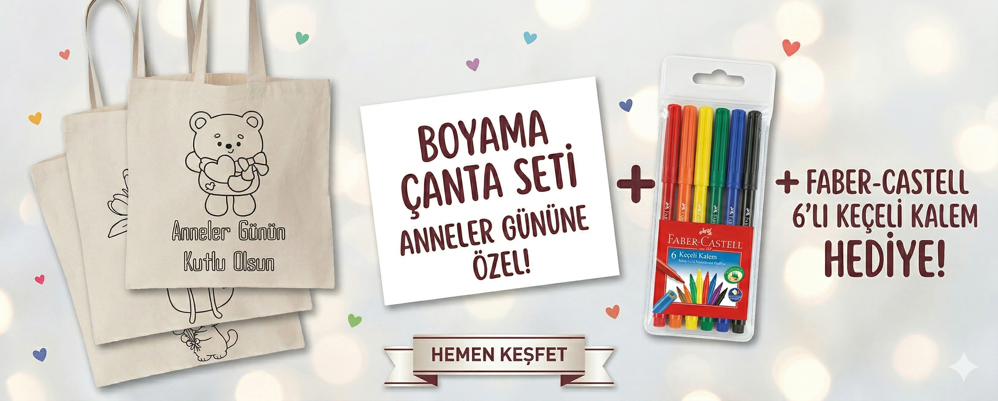 Anneler gününe özel boyama çanta setleri