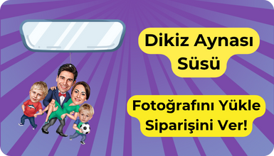 Kişiye özel tasarım dikiz aynası süsü