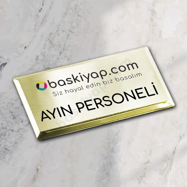 Dikdörtgen Metal Altın Yaka İsimliği My07