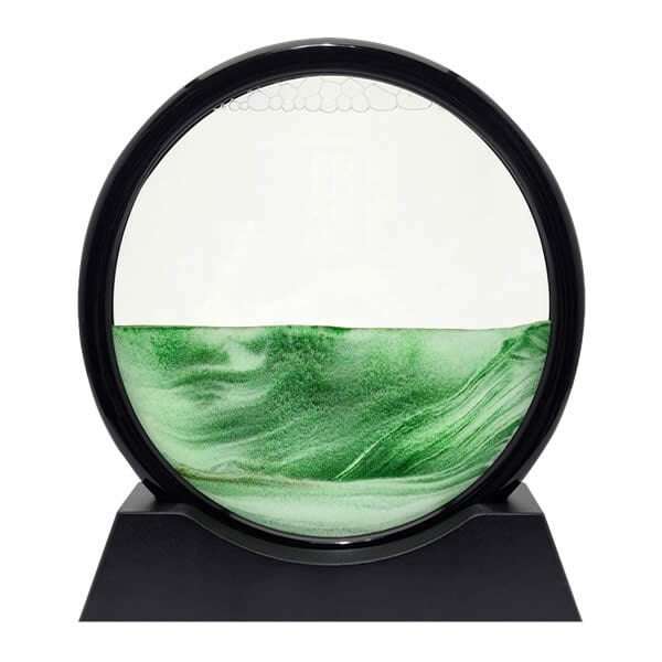 Dekoratif Siyah Çerçeveli Yuvarlak Küçük Boy Kum Saati görsel